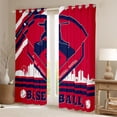 thumbnail image 2 of Homewish Baseball Game Black Out Curtains,Sport City Silhouette Curtains Pack of 2 (42x63 Each),Red Blue White Bedroom Curtains For Boys Kids,Ultra Soft Home Decor, 2 of 6