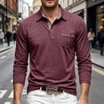thumbnail image 2 of Men's Casual Long Sleeve Shirts Button Classic Collared Shirt Work Dressy Stylish Golf Shirt with Pocket, 2 of 7