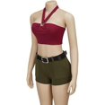 thumbnail image 2 of Women Sexy Halter Neck Crop Top Shorts Set Outfits, 2 of 7