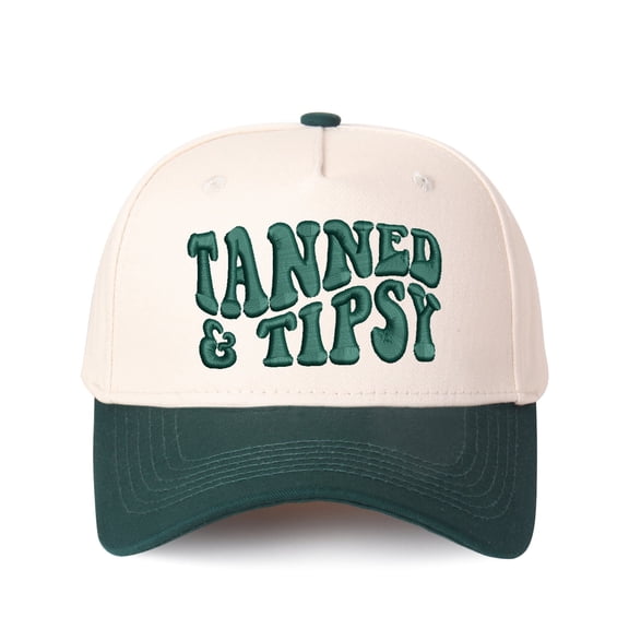 TANNED IPSY Letter Embroidered Color Block Trucker Hat Unisex Adjustable Cotton Breathable Fashion Cap for Travel Daily Wear