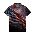 thumbnail image 3 of Men's USA 250th Anniversary American Flag Palm Tree Polo Shirt Patriotic Casual Short Sleeve America 250 Merchandise, 3 of 6