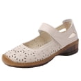 thumbnail image 1 of Chaussures Décontractées à Enfiler pour Femmes, Ballerines en Cuir Respirantes, Chaussures de Marche Confortables, Bout Rond Style Mary Jane pour Femmes, 1 of 9