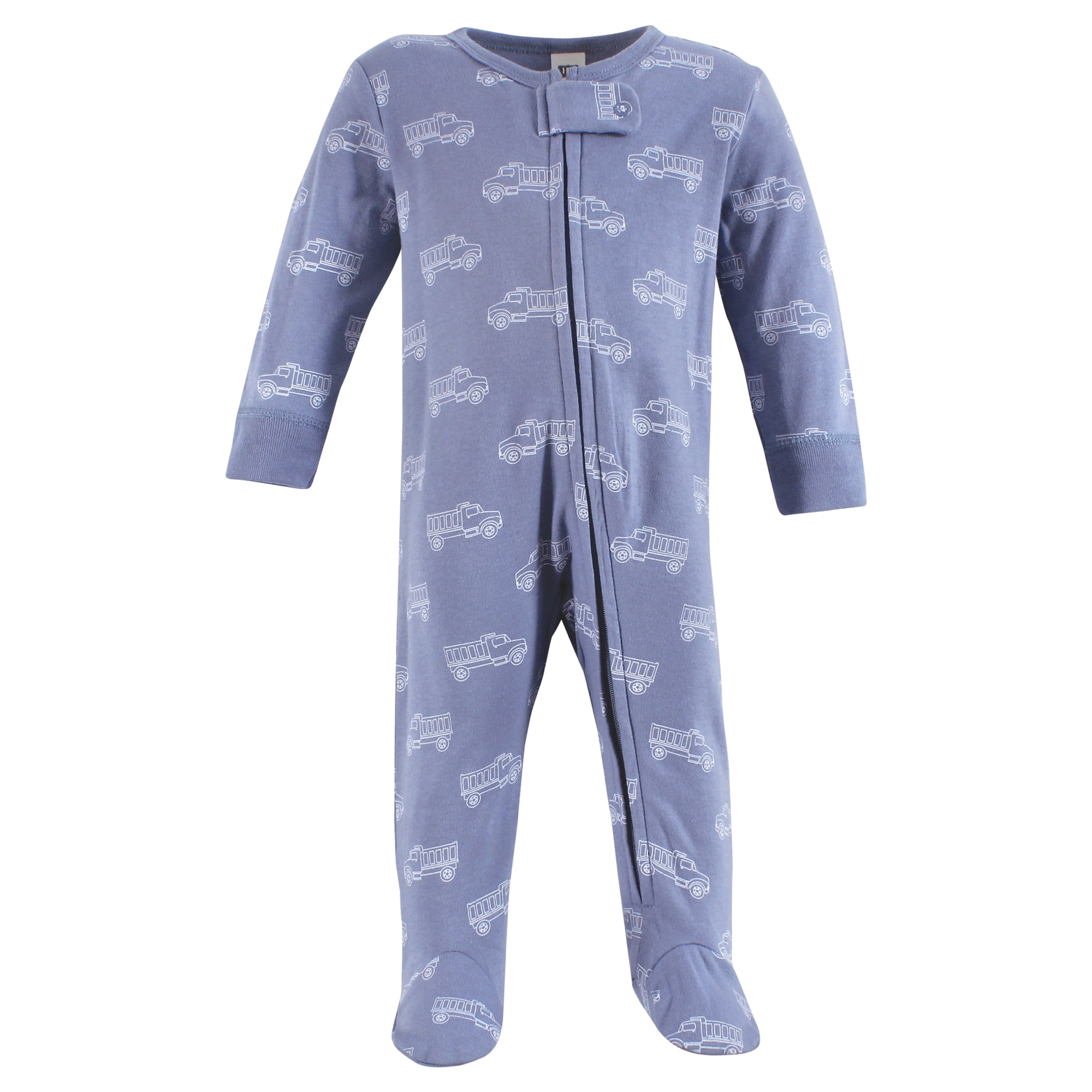 Hudson Baby Infant Boys Cotton Sleep and Play, Construction Trucks, 0-3 Months