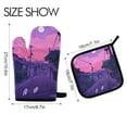 thumbnail image 2 of Yayeee Oven Mitts and Pot Holder Set of 4 Heat Resistant Kitchen Gloves Baking Hot Pad, White Cat Walking, 2 of 5