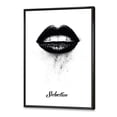 thumbnail image 3 of Designart 'Monochrome Black Female Lips' Modern Framed Canvas Wall Art Print, 3 of 5