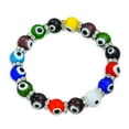 thumbnail image 2 of Bling Jewelry Womens Colorful Turkish Glass Bead Evil Eye Stretch Bracelet with Crystal Spacers, 2 of 5