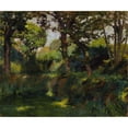 thumbnail image 2 of Samuel Isham 23x20 Gold Ornate Framed and Double Matted Museum Art Print Titled - Wooded Landscape, 2 of 4