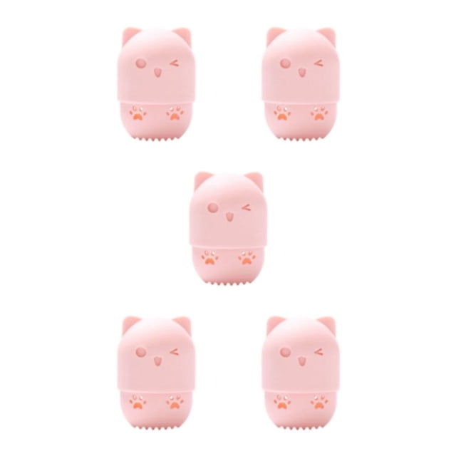 Soidarity Caja de almacenamiento de esponjas de maquillaje para gatos, de silicona, doble limpieza e higiene, soporte para esponja en forma de Type2 NO2
