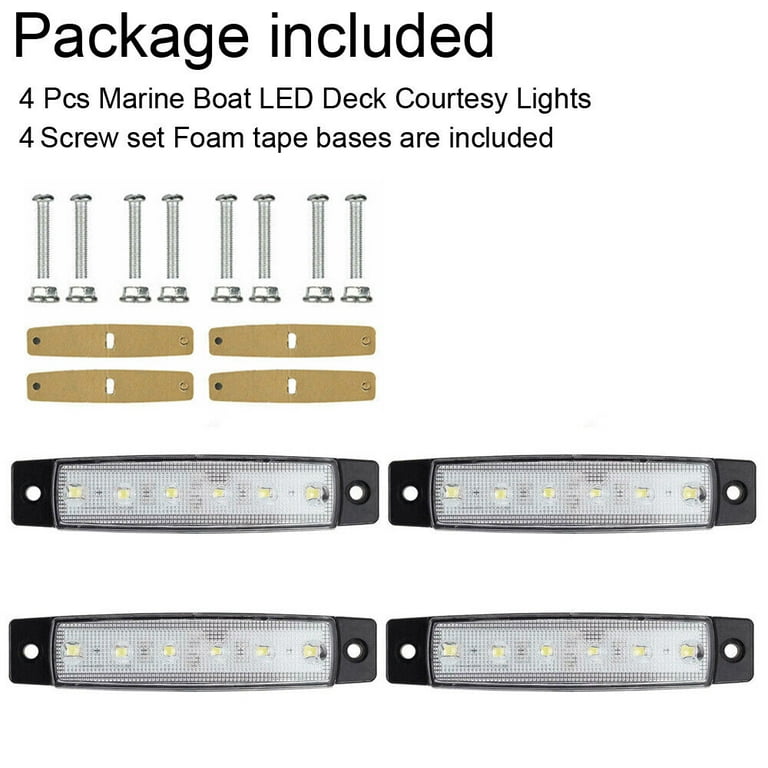 Marine Led Lights Pack Of 4 TCTAuto White Marine Lights For Boats 3 LED Yacht Deck - Foto 4