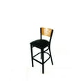 thumbnail image 2 of Jones River Series Barstool, Supports Up to 300 lb, 28.5" Seat Height, Black Seat, Natural Back, Bla | Bundle of 2, 2 of 4