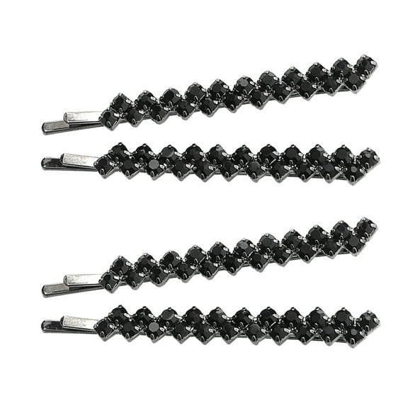 NUOLUX Hair Bobby Rhinestone Crystal Clips Metal Barrettes Accessories Pin Bling Silver Diamond Sparkly Decorative Barrette