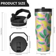 thumbnail image 4 of Modern 30oz Handheld Travel Tumbler with Handle – Double Wall Stainless Steel Insulated Cup, Flip Straw Lid, Leak-Proof & BPA-Free for Hot and Cold Drinks – Durable Coffee & Juice Mug White, 4 of 7