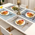 thumbnail image 3 of VCVCOO Elegant Placemats Set of 6, Washable Wipeable Vinyl Table Mats, Non-slip Woven Plastic Placemats, 12x18 inch, 3 of 11