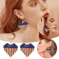 thumbnail image 6 of BGZLEU 4th of July Patriotic Earrings, US Flag Earrings for Women, USA Patriotic Red White Blue Cubic Zirconia Crystal Earring, American Independence Memorial Day Jewelry Gift, 6 of 6