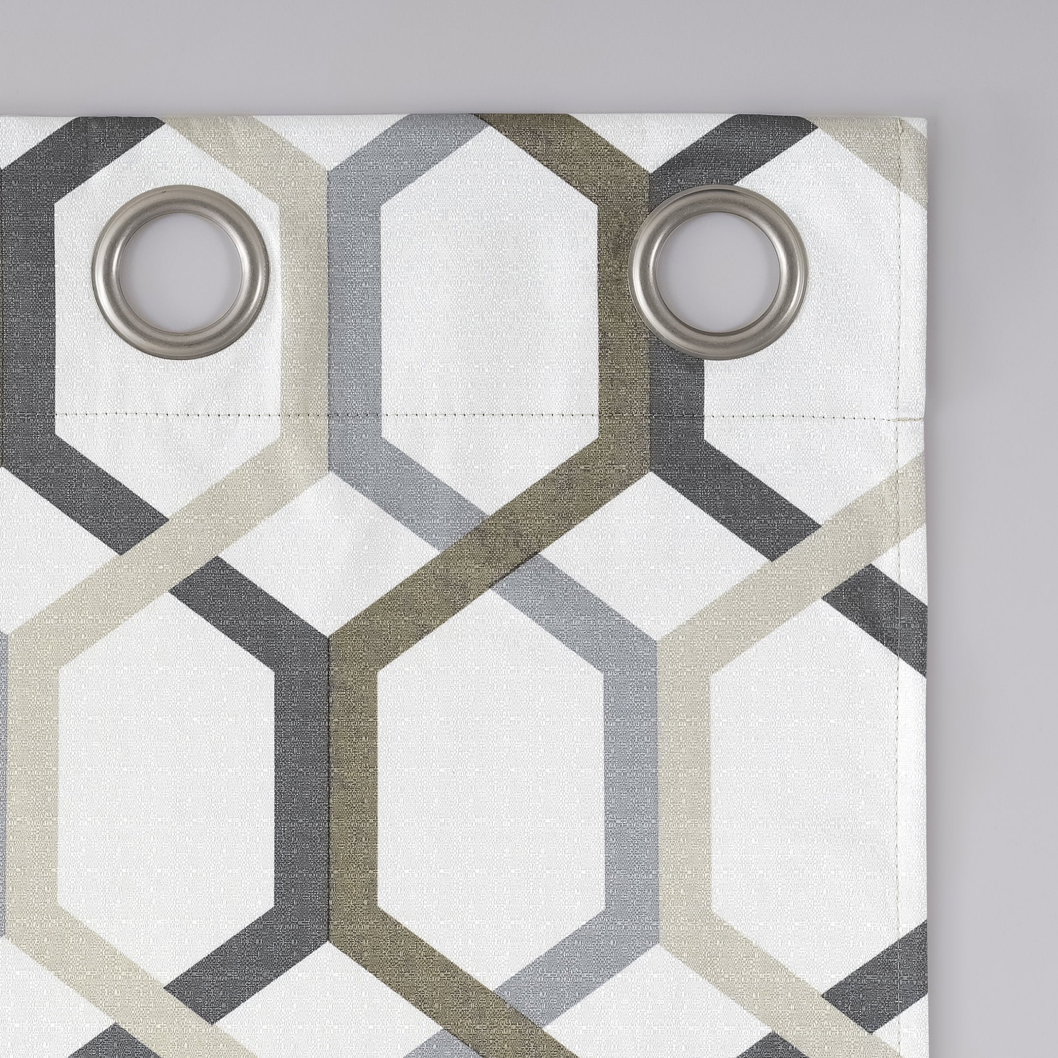 Sun Zero Arlo 2-Piece Textured Thermal Insulated Room Darkening Grommet Curtain Panel Pair, Gray Geometric, 40"W x 95"L