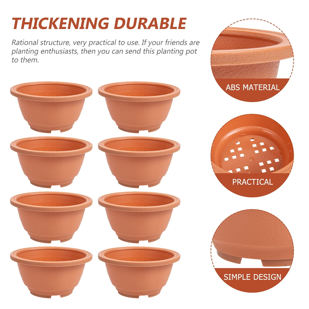 8 Pcs Flowerpot Planters for Indoor Plants Garden Small Floral Containers