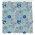 thumbnail image 3 of Ambesonne Cartoon Shower Curtain, Abstract Snowflakes, 69"Wx75"L, Beige Aqua Blue, 3 of 3