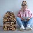 thumbnail image 2 of Yspwyqan Brown Duck Camo School Backpack for Kids Teens, 17 Inch Lightweight Large Capacity with Front Pockets, Double Zipper Fits 15.6 Laptop for Elementary Middle High School, 2 of 7