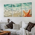 thumbnail image 2 of Shadudu Starfish Shells Beach Canvas Wall Art Living Room Bedroom Home Office Decor Set of 3 12x16 Inches Unframed 12"x16"x3pcs, 2 of 6