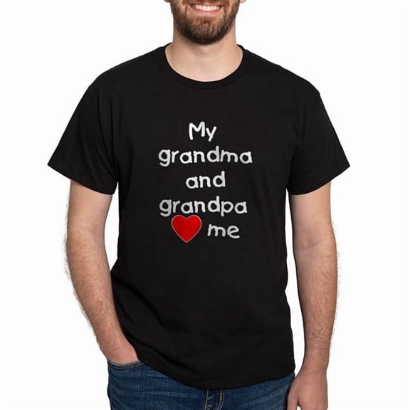 CafePress - My Grandma And Grandpa Love Me Dark T Shirt - Men's Classic Cotton T-Shirts