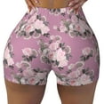 thumbnail image 2 of Picia Rose Flowers Printed Workout Shorts for Women Seamless Scrunch Butt Lifting High Waisted Yoga Gym Booty Running Moisture-wicking Short Pants-Medium, 2 of 9