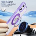 thumbnail image 6 of Decase Shockproof Clear Case with 360° Ring Stand Magnetic for iPhone 16,Anti-Fingerprint,Military Drop Protection,Compatible with Mag-Safe,Soft Edge Translucent Slim Phone Case,Purple, 6 of 10