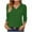 Army Green, variant on Chiccall Women's 3/4 Sleeve T-shirts Pleated Front V Neck Basic Pullover Tops
