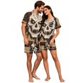 thumbnail image 4 of JULMCOMO Halloween Matching Pajamas for Couples Horror Skull Print Short Sleeve Soft Party Two Piece Sets Loose Fit Holiday Lounge Sets White-Women L, 4 of 6
