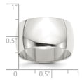 thumbnail image 3 of Diamond2Deal 925 Sterling Silver 12mm Half Round Band for Women Size-5, 3 of 5