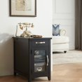 LINSY HOME End Table with Charging Station&USB Port, Side Table with