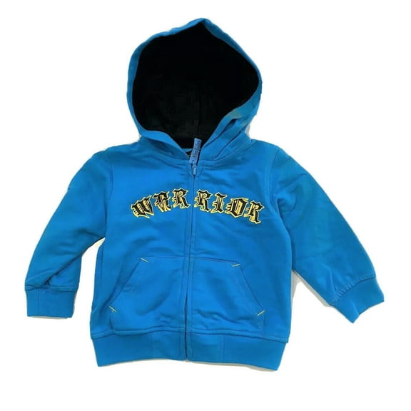 BLAC LABEL HOODIE BOYS - JACKET BLUE SZ 0 6 MONTHS BABY - FLEECE SWEATSHIRT