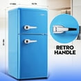 thumbnail image 3 of GGTB 3.0 Cu.Ft Two Door Small Refrigerator with Freezer, Compact Retro Small Refrigerator for Dorm, Office, Bar, RV, Bedroom, Blue, 3 of 12