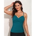 thumbnail image 4 of Hilor Womens Underwire Tankini Top Swimwear Twist V Neck Swimsuits Tummy Control Crossback Bathing Suits Top Only, 4 of 7