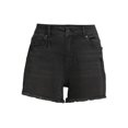 thumbnail image 4 of Time and Tru Women's High Rise Frayed Hem Denim Short, 4 of 5