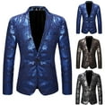 thumbnail image 3 of guisaled Mens Sequins Blazer Shiny Floral Print Suit Jacket Lapel Tuxedo for Party Wedding Banquet Prom Dressy Blazers, 3 of 4
