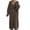 Coffee, variant on Women Hooded Long Cardigans Coat Plus Size Trendy Long Sleeve Button Jacket Fall Winter V Neck Loose Solid Outwear White One Size