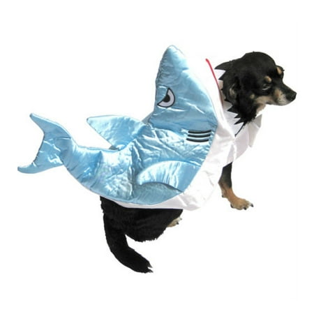 Shark Dog Costume Silky Blue Fish Pet Outfit XXS