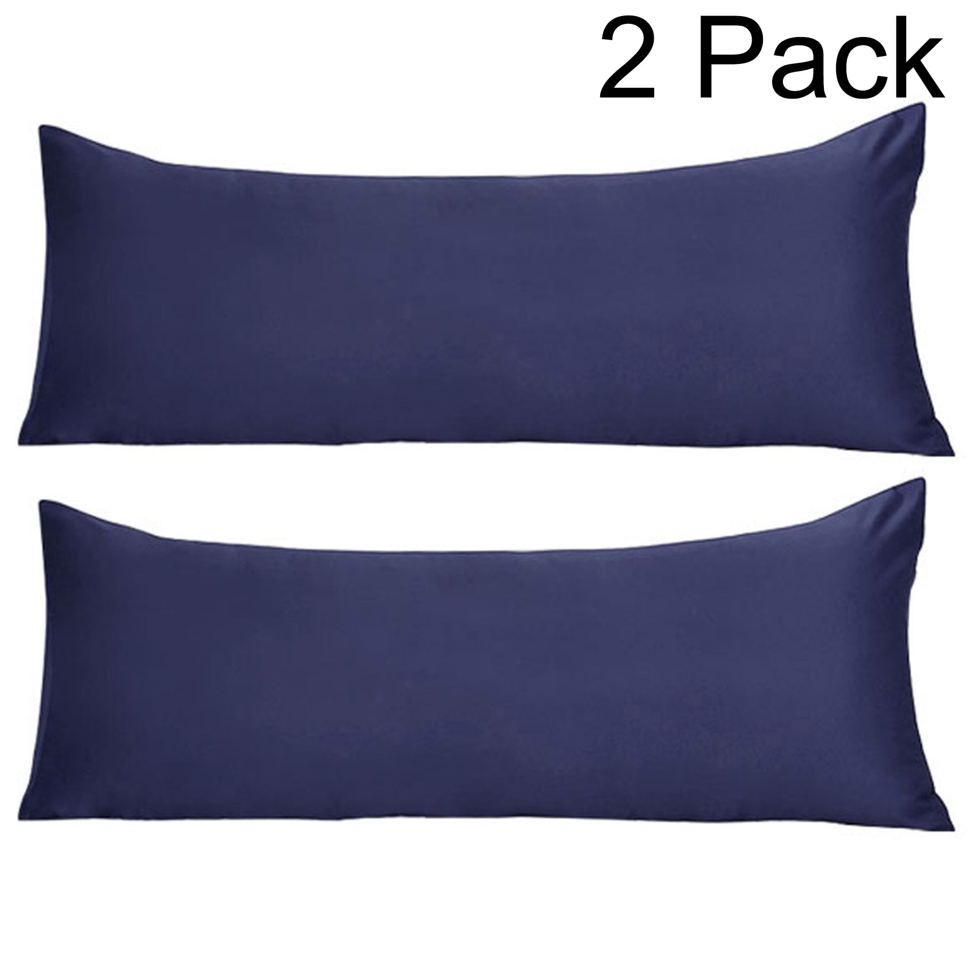 2Pack Satin Body Pillow Cover Long Pillowcases Silky for Hair and Skin Navy 20x54inch Walmart