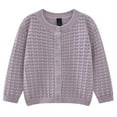 thumbnail image 2 of Ccpelsie Girls Button Down Cardigan Cute Long Sleeve Sweater Casual Knit Outerwear Jacket for Kids(Purple,9-12 Months), 2 of 5