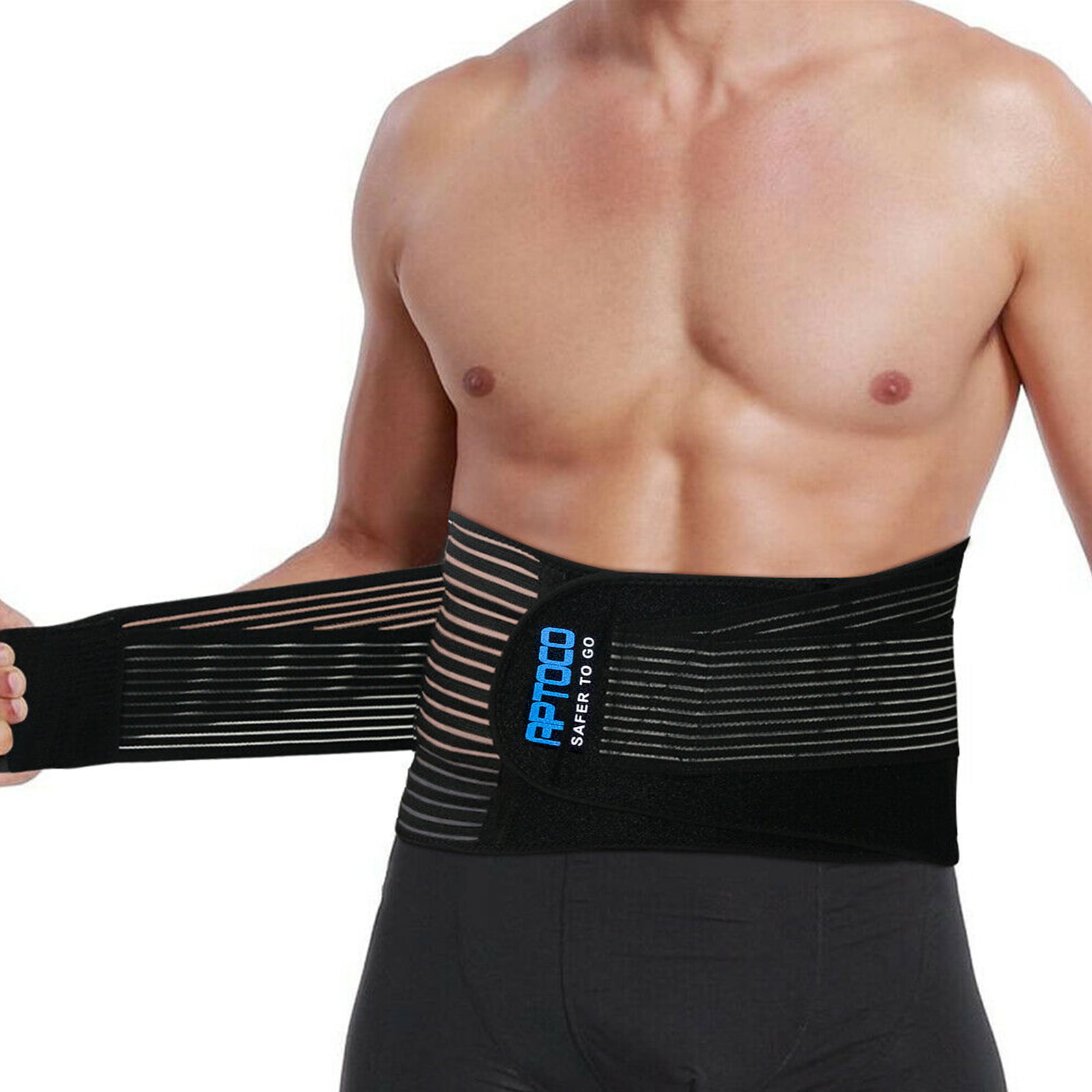 Mens Double Pull Lumbar Support Lower Back Belt Brace Strap Belt Pain Relief 