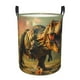 thumbnail image 1 of Fotbe Realistic Style Forest Dinosaur Cesto de Ropa con Asas, Cesto Impermeable de Gran Capacidad, Bolsa de Lavado para Dormitorio, Cesto de Ropa con Ruedas y Asas-Medium, 1 of 6