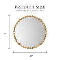 thumbnail image 3 of Madison Park Beaded 36" Dia Round Wall Mirror, with Luxury Iron Framed, Modern Wall Mounted Mirror for Home Décor, Gold, 3 of 8
