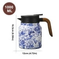 thumbnail image 2 of 1000 ml Patrón floral Tetera de acero inoxidable Mini Cafetería Hot Hot Infusor Separación de té Botella de agua para bebidas calientes, 2 of 9