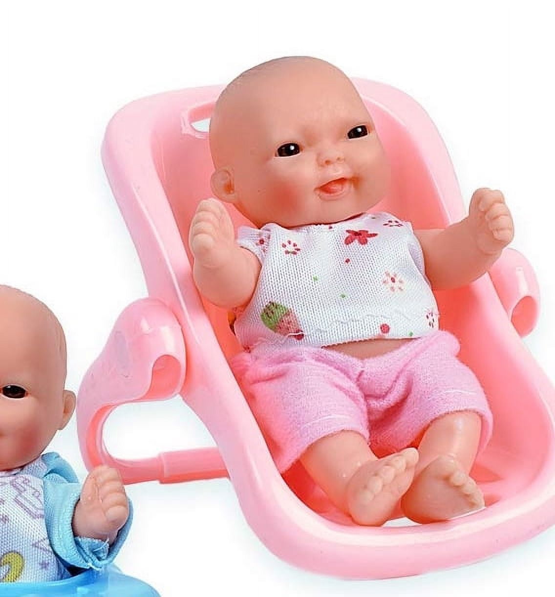 Playworld Set Of 6 Scary Baby Mini Dolls W Ith Cradle, High Chair, W Alker, Bathtub, Swing, And Baby Seat Scare Your Friends! - Multicolor