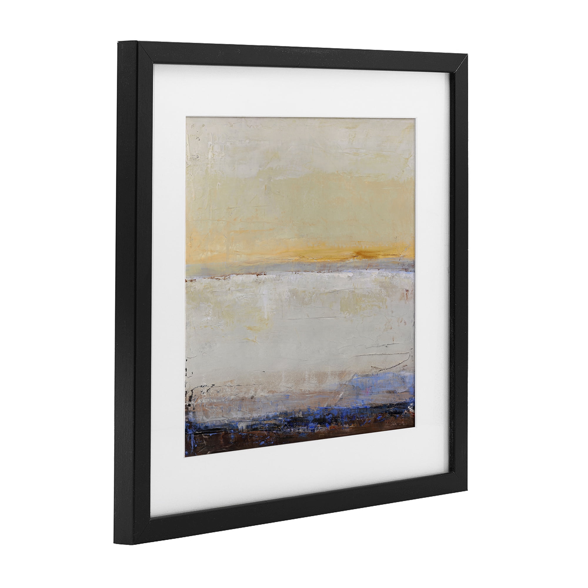 Sweeping Subtle Horizon Black Framed Print Under Glass, design by Design Fabrikken