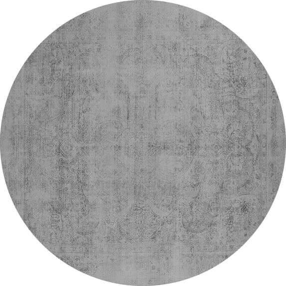 Ahgly Company Indoor Round Oriental Gray Industrial Area Rugs, 8' Round
