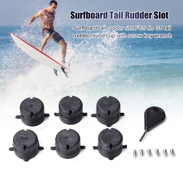 Ranura De Timón De Cola Ranura para timón de cola de tabla de surf de 6 uds para caja de tapones de correa FCS Fin G5 con tornillos Wench