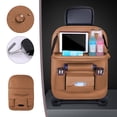 thumbnail image 7 of Folding Car Seat Organizer with Tray Table - PU Leather Storage Bag for Backseat Organization, 7 of 7