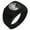 Black, variant on Stainless Steel Greek Mythology Medusa Geometric Pattern Step-Down Biker Style Polished Ring
