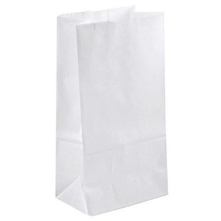 Green Direct Perfect Durable White Paper Lunch Bags Size Medium for All Ages (Pack of 100)